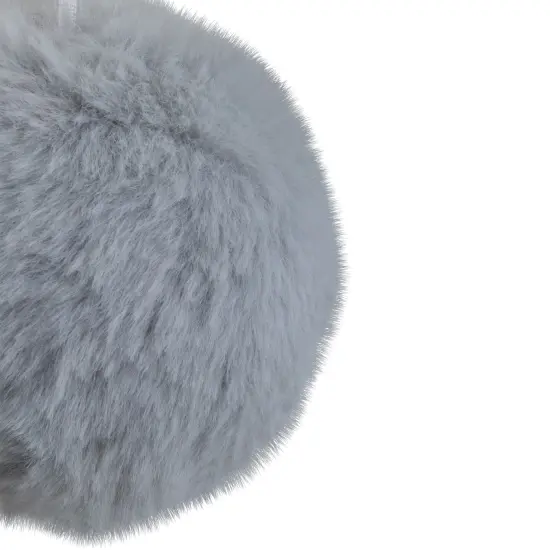 Northlight Plush Furry Christmas Ball Ornament - 3" - Light Gray {6}