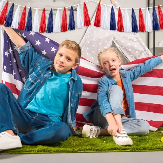 30 Pcs Red Blue White Banner Party Decorations {4}