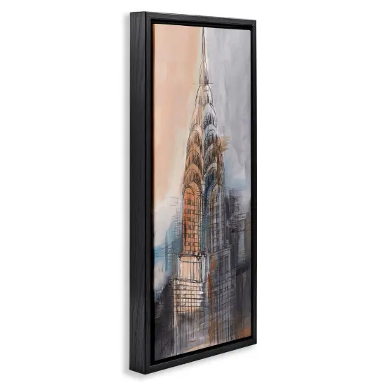 Stupell Industries City Tower Sketch Floater Framed Canvas Wall Art Design by Ethan Harper  {9}