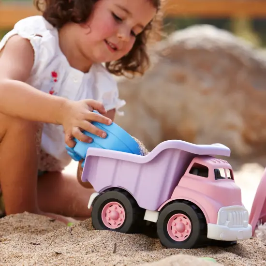 Green Toys: Dump Truck - Pink & Purple - Toy Construction Vehicle, Realistic Bed, Transportation, Push & Pull Play, Recycled Material, Kid-Toddler 2+ {5}