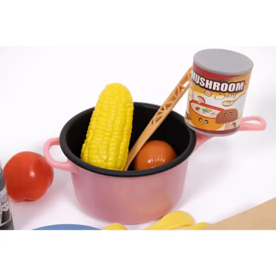 NurtureNature: Imaginative Minds - Farfalle Cooking Set - 44pc Toy Food, Kitchen Pot, Utensils, Pasta, Seasonings, Pretend Play, Eco-Friendly, Kids 3+ {6}