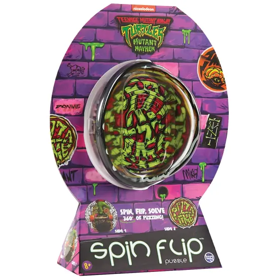 Spin Flip: Puzzle TMNT Pizza Time - 12 Rings - 2-In-1: Double-Sided Puzzle, Spin-Flip-Solve, 360 Degress Of Puzzling, Licensed, Adults & Kids Ages 8+ {1}