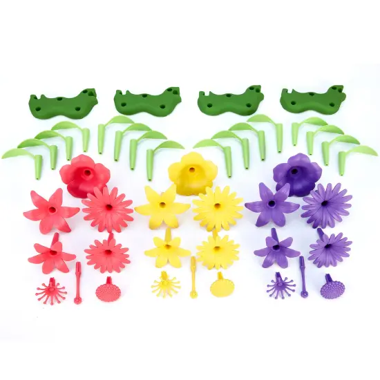Green Toys: Build-A-Bouquet - 44pc Mix & Match Floral Toy Craft Set, Assemble & Stack, Create Colorful Flower Arrangements, Recycled Material, Kids 3+ {4}