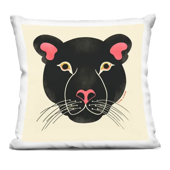 Stupell Industries Minimal Wild Panther Face Decorative Printed Pillow design by Carrie Cantwell, 18 x 7 x 18 {1}