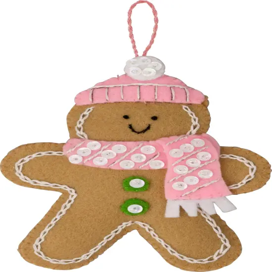 Bucilla Felt Ornaments Applique Kit Set Of 4-Santa Sweets {6}