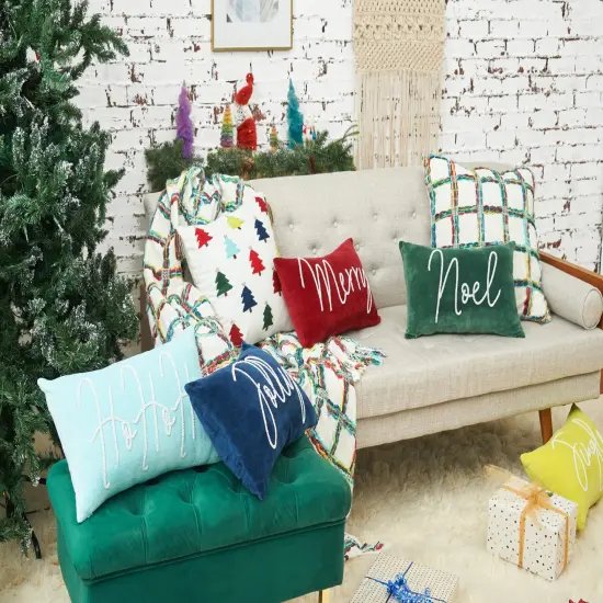 50" x 60" Mimi Winter Cotton Woven Throw Blanket with Fringe, All Seasons Decor {3}