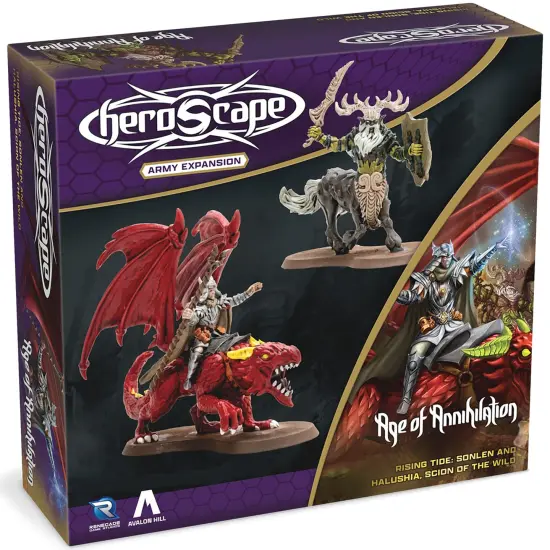 Renegade Games: Heroscape: Rising Tide &ndash; Sonlen & Halushia Scion of the Wild Army Expansion - 2 Fully Assembled Unpainted Miniatures & 2 Army Cards {1}