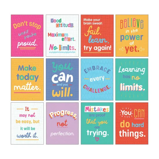 Mini Posters: Growth Mindset Quotes Poster Set, 12 Pieces {1}