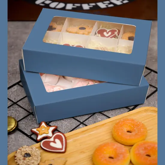 Ink Blue 6 Cupcake Boxes with Window 30 Packs Cupcake Box 9"x6.1"x3.3" Bakery Boxes For Cupcakes Carrier, Cupcake Containers {2}