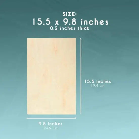 4 Pack Unfinished Rectangular Wood Slices, DIY Rectangle Wooden Boards for Crafts, Painting Signs (15.5 x 9.8 x 0.2 In) Brown {5}