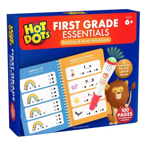 Hot Dots&reg; First Grade Essentials Reading & Math Workbook {1}