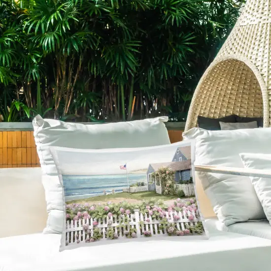 Coastal Bay Cottage Outdoor Printed Pillow Design by Amber Sterling, 14 x 7 x 20 {2}