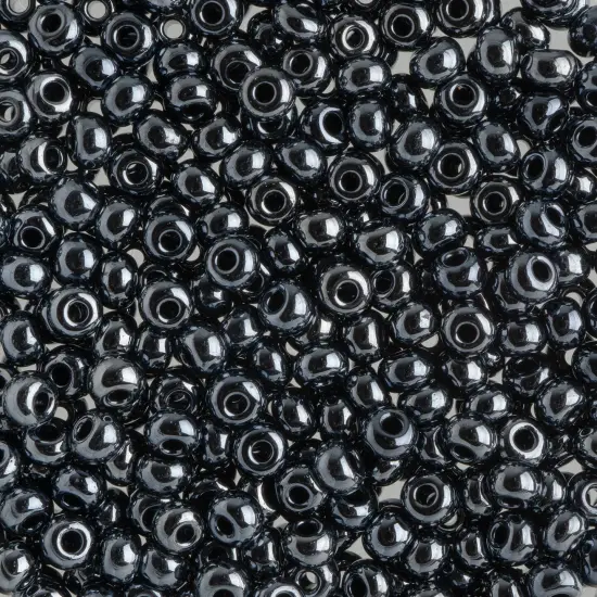 John Bead 6/0 Czech Glass Seed Beads, 100g Metallic Gunmetal {1}