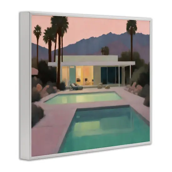 Stupell Industries Tranquil Pool at Sunset Framed Giclee Wall Art Design by Noah Bay {3}