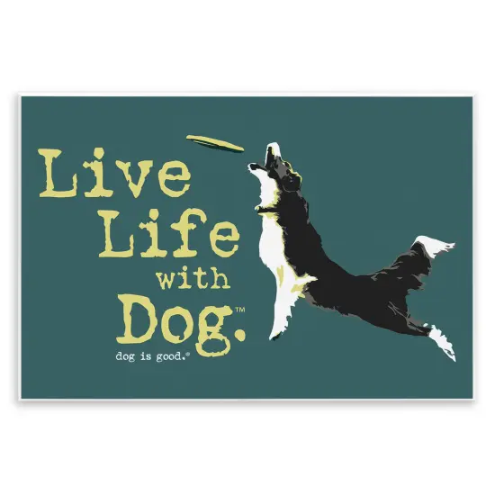 Stupell Industries Dog Playing Fetch Phrase Wall Plaque Art Design by Dog Is Good {1}