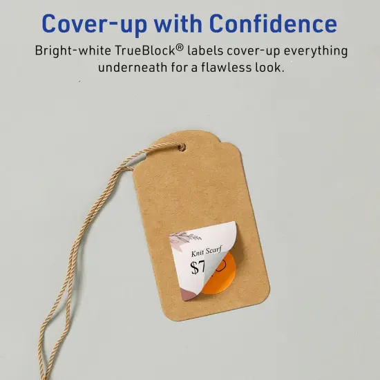 Avery TrueBlock Matte White Paper Labels,1-1/2" x 1-1/2" Square {3}