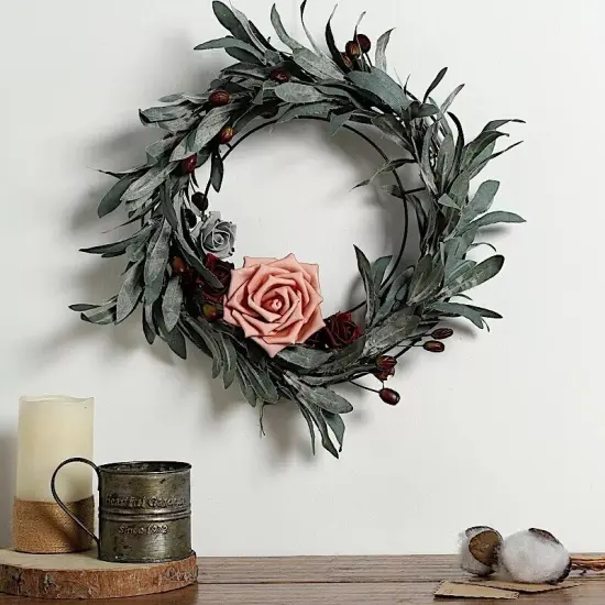 14-Inch Black Metal Round Hoop Hanging WREATH FRAME DIY Home Party Decorations {3}