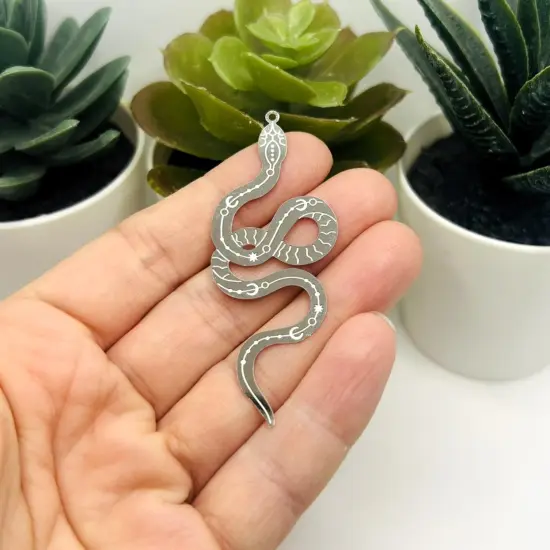 1, 4, 20 or 50 Pieces: Stainless Steel Snake Pendant Charms {2}
