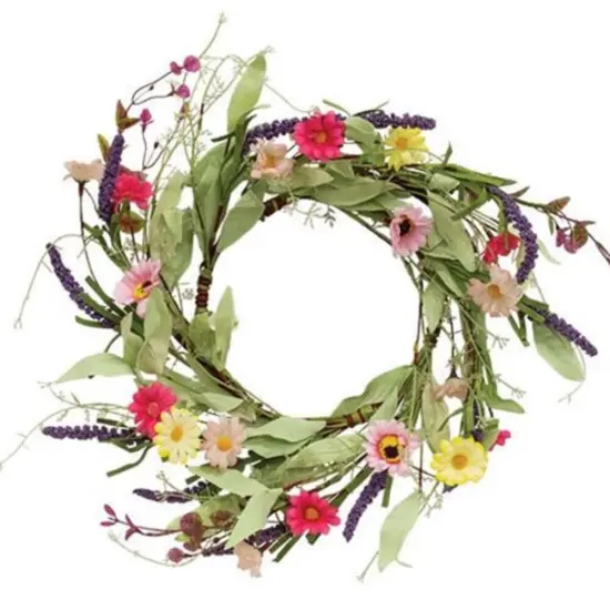 Spring Mix Daisy Wreath {1}