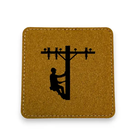 Coaster - Lineman - SET OF 2 - Leather or Stitched Cork Stitched Cork/Black {1}