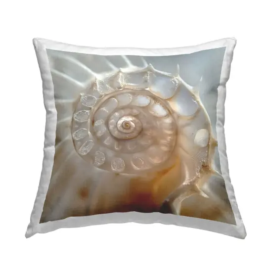 Detailed Seashell Spiral Decorative Printed Throw Pillow Design by Steve Hunziker, 18 x 7 x 18 {1}