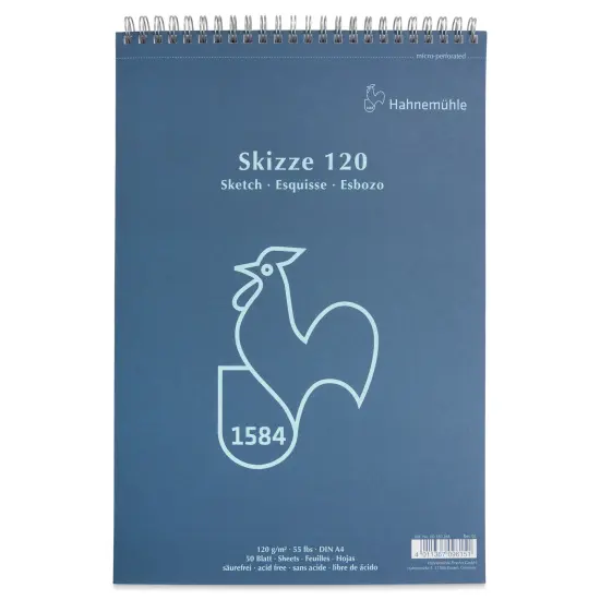 Hahnem&uuml;hle Skizze Spiral-Bound Sketch Pad - 8.27" x 11.69", 50 Sheets, 120 gsm {1}