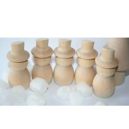 Kitcheniva 5 Pcs Wood Paintable Snowmen Wood Cutouts Craft DIY 2-7/8" {2}