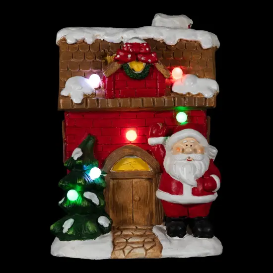 Northlight LED Lighted House with Santa Musical Christmas Decoration - 16" - Red Brown {4}