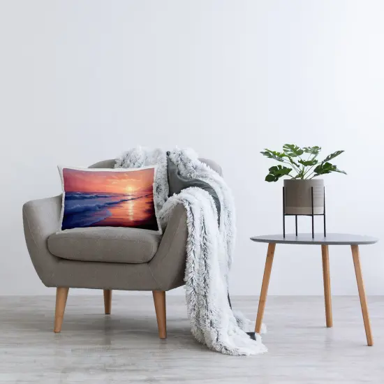 Sunset Reflection on Shore Design by Imagine It Images Throw Pillow  {2}