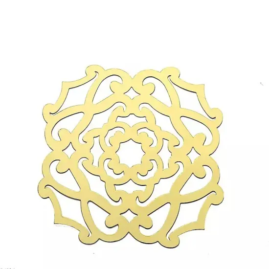 6 Metallic Gold 13 in Cardboard PLACEMATS Laser Cut Flower Design Party Events {1}