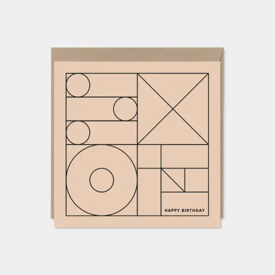 Geo Modern Line Art Card, Minimalist {7}