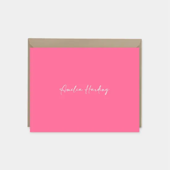 Pink Script Note Cards {3}