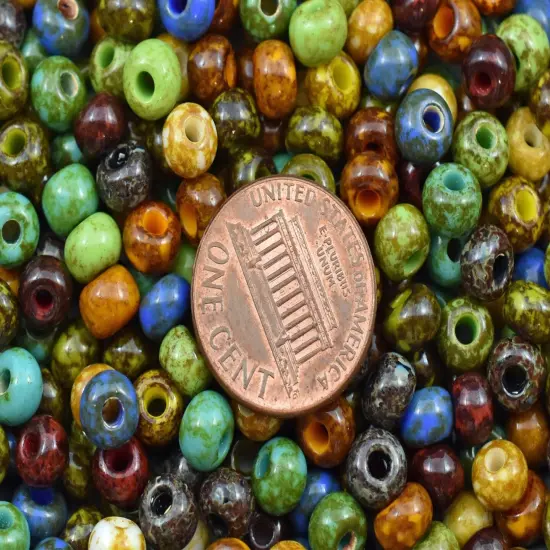 50G Mixed Picasso Czech 2/0 Seed Beads - Czech Glass Seed Beads {5}
