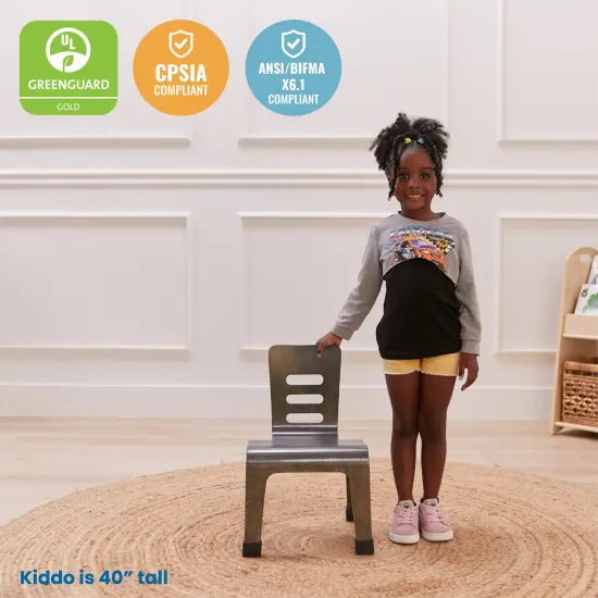 Bentwood Chair, 10in Seat Height, Stackable Seats, 2-Pack Grey Wash {6}