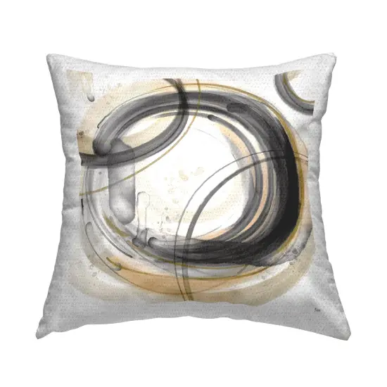 Aligned Circles Abstraction Design by Nan Outdoor Printed Pillow  {1}