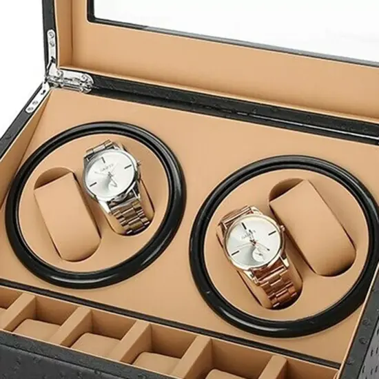 Automatic Watch Winder 4+6 Watch Display Box Quiet Motor Luxury Storage Case {3}