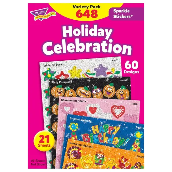Holiday Celebration Sparkle Stickers&reg; Variety Pack, 648 ct {1}