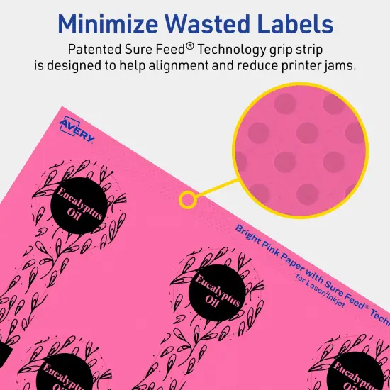 Avery Bright Pink Paper Labels, 1.5" x 4" Lollipop {4}