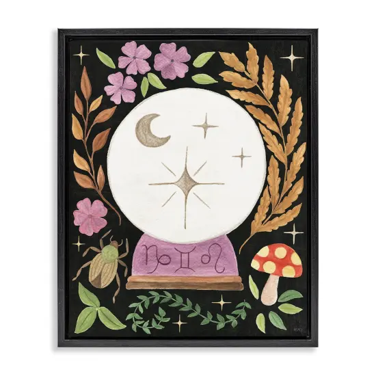 Stupell Industries Spooky Chic Crystal Ball Framed Floater Canvas Wall Art Design by Veronique Charron {1}