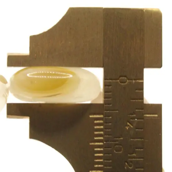 5 20mm Clear Quartz Glass with Brown Lines Flat Oval Beads {5}