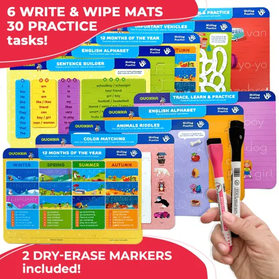 QUOKKA Busy Book Practice Handwriting for Kids - Learn to Write for Toddlers 3-5 | 30 Tasks | Pre K ABC Letter Tracing | Homeschool Preschool Learning Activities {2}