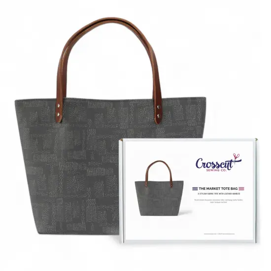 Crosscut Sewing Co.&reg; Market Tote Bag Sewing Project Kit for Beginners with Fabric, Instructions and Video Kantha {1}