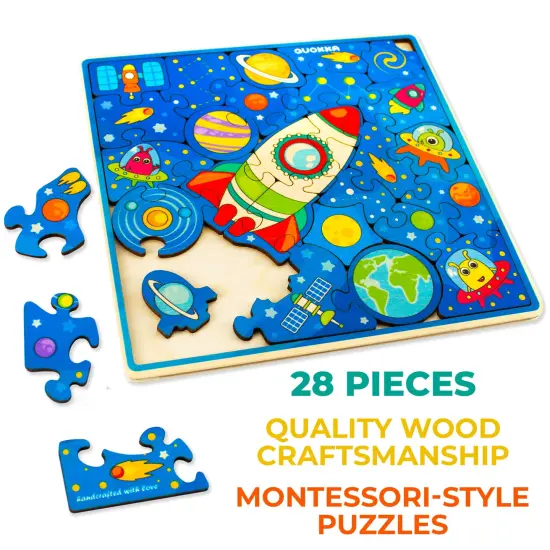 28 Pieces Wooden Puzzles for Kids | Rocket {3}