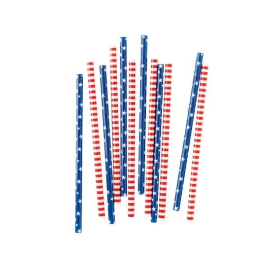Patriotic Red, White & Blue Reusable Straws {3}