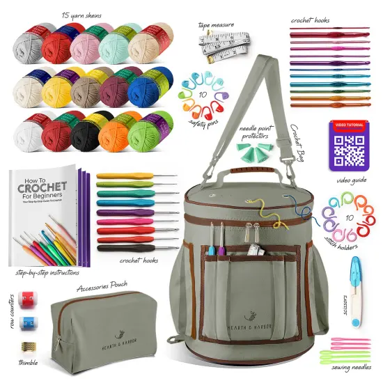 Hearth & Harbor Crochet Bag Organizer Kit Sage green {2}