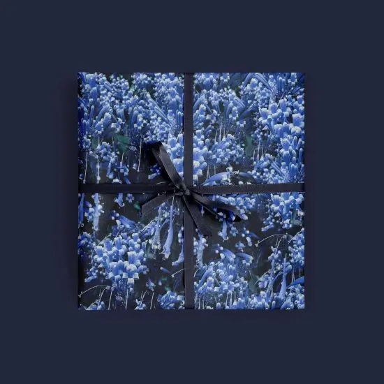 Blue Tropical Floral Gift Wrap {1}