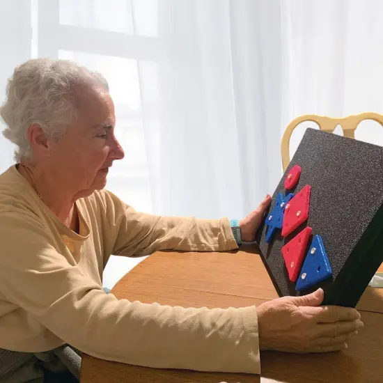 S&S Worldwide Foam Pounding Board Activity Set. Drive Wooden Tees Through Any of 10 Shapes into the Self Healing 12" x 18"Foam Board with the Wooden Mallet. Great Stress Relief Item for Seniors. {4}