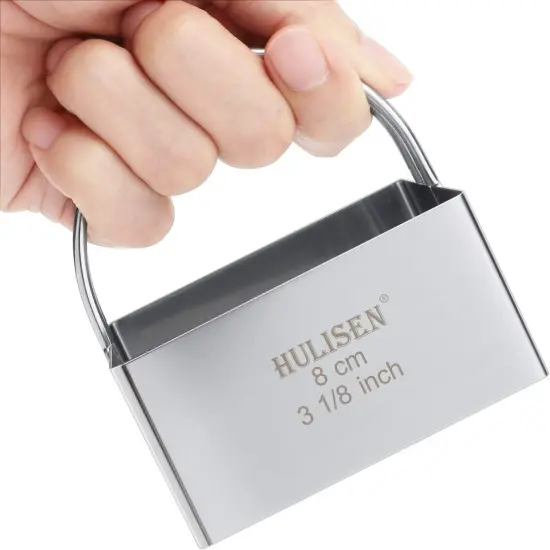 4-Piece Square Biscuit Cutter Set - Stainless Steel with Handle {2}