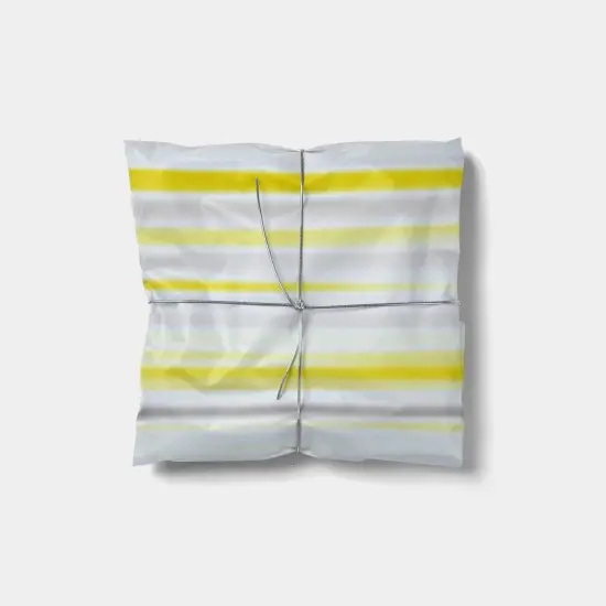 Grey and Yellow Blurred Stripes Gift Wrap {1}