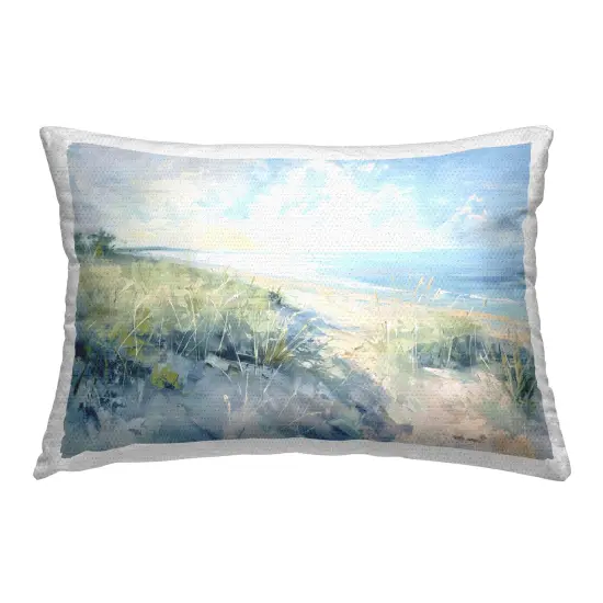 Sunny Day At The Coast Outdoor Printed Pillow Design by Gina Kelly, 14 x 7 x 20 {1}